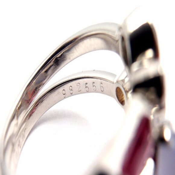 Authentic! Cartier Meli Melo Platinum Chalcedony Tourmaline Garnet Diamond Ring - Picture 6 of 10